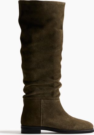 H&M Knee-Highs aus Veloursleder - Green