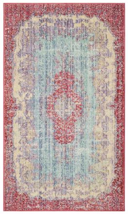 Safavieh Alfombra algod&oacute;n blu/rosa 91 x 152 cm