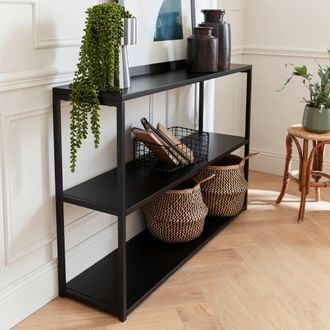 Sweeek 3-level Industrial Metal Shelving Unit in Black