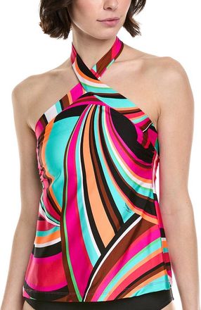 Trina Turk Swoop Hi-Neck Reversible Tankini