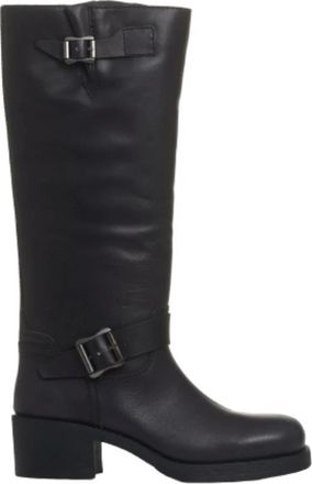 Ash Bikerlaarzen met gespen - Dames - Hoge Laarzen - Zwart - 39 EU - Leer - Schoenen