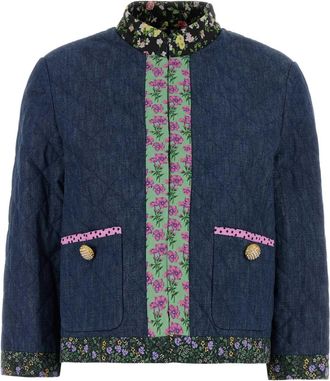 Valentino Garavani Womens Blue Chambray Blazer - Purple Cotton - Size EU 36 (Womens)