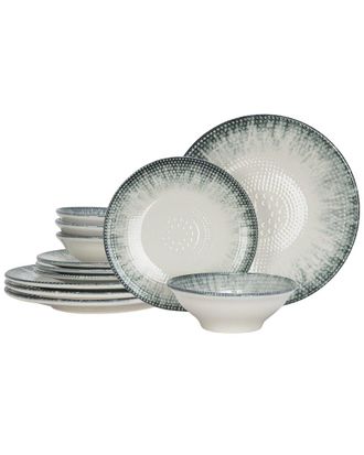 French Home 12Pc Iceberg Porcelain Dinnerware Set