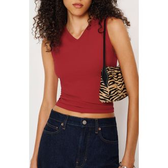 Reformation Wren Cotton V-Neck Tank in Lipstick at Nordstrom, Size X-Small