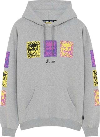 Iuter Iuter, Hoodies & sweatvesten, Heren, Grijs, XL, Katoen, Gedrukte Hoodies Collectie 2025