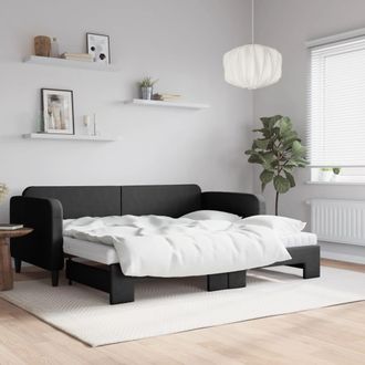 vidaXL Vidaxl - Sof&aacute; Cama Nido Con Colch&oacute;n Tela Negro 90x200 Cm