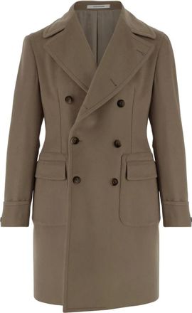 Tagliatore Double-Breasted Coats, male, Brown, Size: XL Carlo Double-Breasted Coat