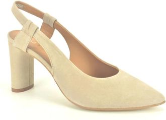 Jhay Beige Su&egrave;de Hakken met Tip - Dames - Pumps - Beige - 41 EU - Su&egrave;de - Schoenen