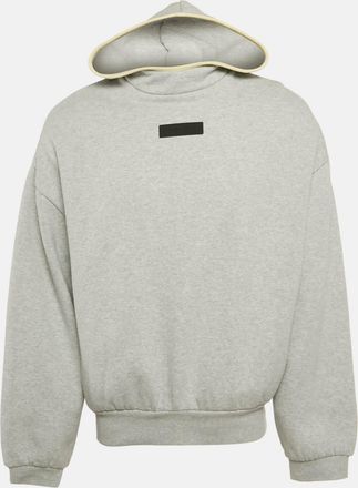 Fear of God Essentials Fear Of God Grey Logo Patch Cotton Hoodie