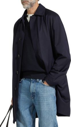 Ermenegildo Zegna Twill Overcoat in Nvy Solid at Nordstrom, Size 44 Us