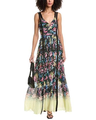 3.1 Phillip Lim Flowerworks Chiffon Degrade Ruched Silk-Blend Gown
