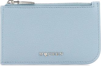 Alexander McQueen Lichtblauwe leren kaarthouderportemonnee - Heren - Portefeuilles - Blauw - ONE Size - Accessoires