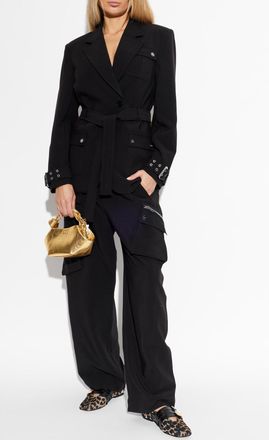 Ganni Blazer With Belt, Womens, Black