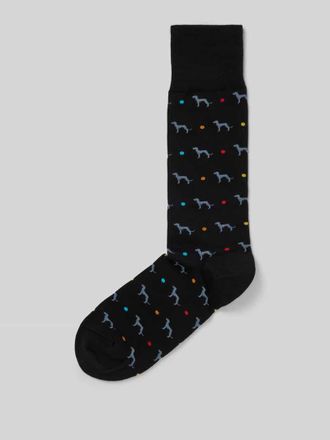Paul Smith Socken mit Stukturmuster Modell HANK in Black, Gr&ouml;&szlig;e 40-46
