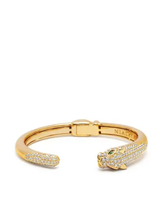 Nialaya Bracciale placcato oro con diamanti