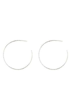 Sterling Forever Sterling Silver Hammered 2.25 Hoop Earrings at Nordstrom Rack