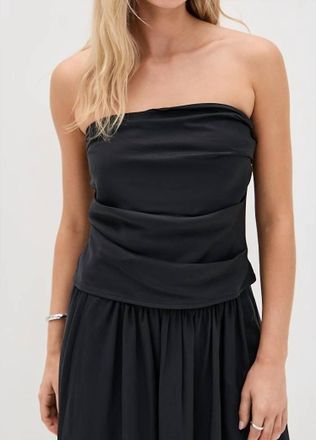 LnA Cana Strapless Top In Pirate Black