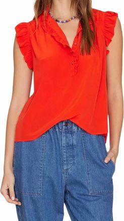 Xirena Silk Brenna Sleeveless Top In Flame Scarlet