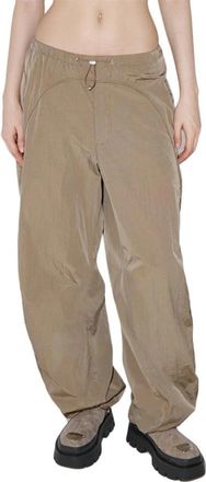 Misbhv Khaki Parachute Broek met Monogram Patroon - Heren - Wijde Broeken - Beige - S - Nylon - Broeken