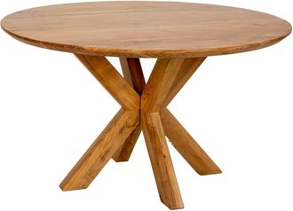 Wanderlust Deco Mesa de comedor de madera marr&oacute;n 130x130x77 alt. Cm