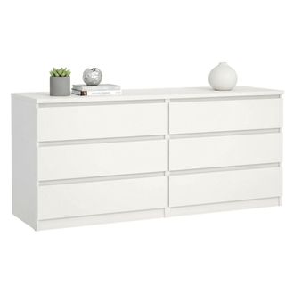 Dmora Dmora - Aparador Abacadabra, Buf&eacute; De Sal&oacute;n, Aparador De Sal&oacute;n, Despensa De Cocina, 154x50 H70 Cm, Blanco