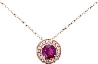 Le Vian Positivity 14K Rose Gold 1.03 Ct. Tw. Diamond & Rhodolite Pendant Necklace