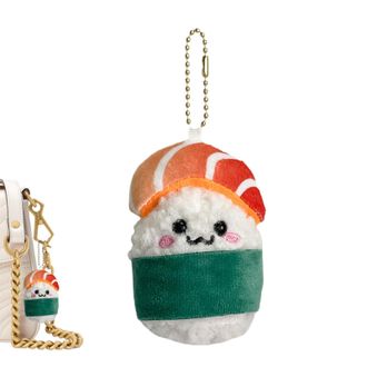 Generic Salmon Doll Keychain - Cute Sushi Plush Keyring With Short Plush & PP Cotton Filling, Soft Mini Salmon Pendant For Bags, Keys & Gift