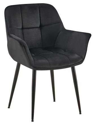 Clp Silla de comedor con reposapi&eacute;s en terciopelo negro