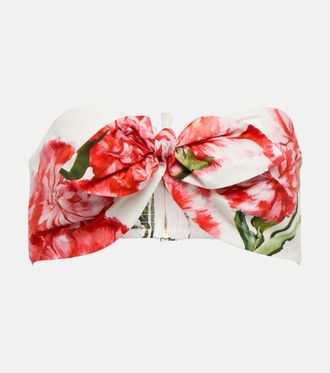 Dolce & Gabbana Floral-printed cotton bandeau top