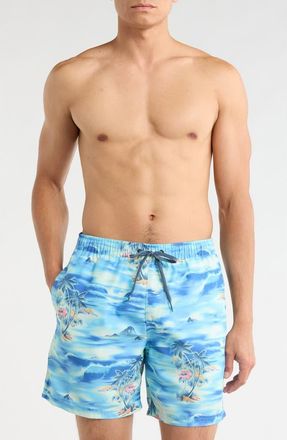 Quiksilver Everyday Water Repellent Tropical Surf Volley 6-Inch Swim Trunks in Total Eclipse at Nordstrom Rack, Size Xx-Large