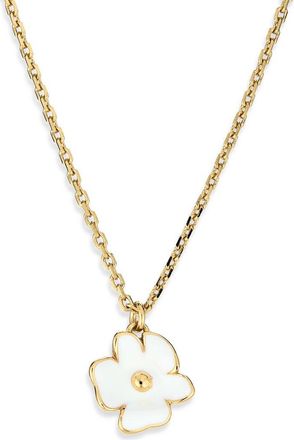 Kate Spade New York golden bloom flower pendant necklace in White at Nordstrom