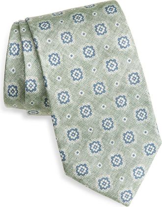 Jack Victor Pearson Medallion Silk Tie in Sage at Nordstrom