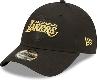 New Era Los Angeles Lakers Metallic Logo Black 9Forty Adjustable Cap - One-Size