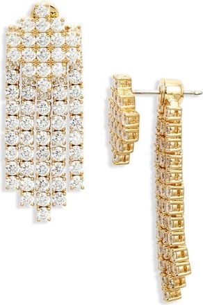 Nadri Fringe Front/Back Earrings in Gold/cubic Zirconia at Nordstrom