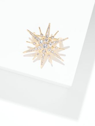 Talbots North Star Brooch - Clear Crystal/Gold - 001 Talbots