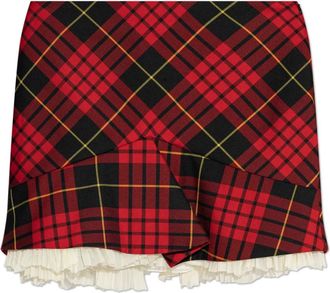 Alexander McQueen Alexander McQueen, Short Skirts, female, Red, Size: M MacQueen Tartan Kickback Mini Skirt