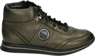 Mephisto Sportieve Bronzen Leren Sneakers - Dames - Veterlaarzen - Groen - 40 1/2 EU - Leer - Schoenen