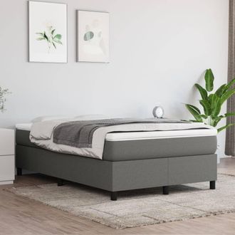 vidaXL Estructura De Cama Sin Colch&oacute;n Tela Gris Oscuro 120x200 Cm Vidaxl