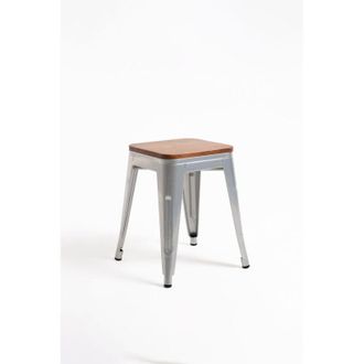 Regalos Miguel Regalos Miguel - Taburetes Peque&ntilde;os - Taburete Torix Peque&ntilde;o Madera Natural - Gris Metalizado
