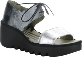 FLY London Bilu Metallic Leather Sandal