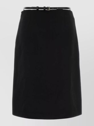 Gucci wool skirt belted waist wrap design