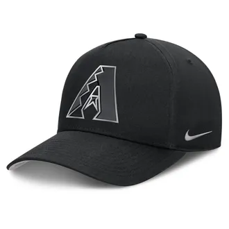 Nike Arizona Diamondbacks Rise Nike Mens Dri-FIT MLB A-Frame Trucker Adjustable Hat in Black | NB1E0FBPDQS-HWD