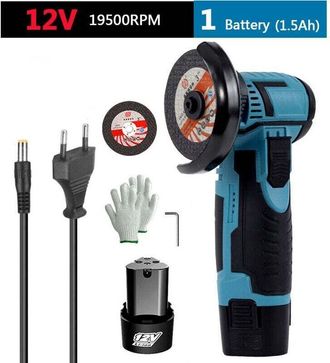 OEM Amoladora Angular Sin Escobillas De 12 V Y 76 Mm, 19 500 Rpm, Bater&iacute;a Recargable De 1500 Mah, Minim&aacute;quina Pulidora De Corte De Diamante
