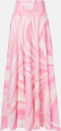 Pucci Iride high-rise cotton maxi skirt