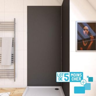 Aurlane Lote De 5 Paneles Murales De Aluminio Gris Para Ba&ntilde;o - 90x210cm - Wallit