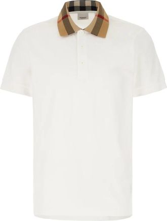 Burberry Klassieke Polo Shirt voor Mannen - Heren - Polos - Wit - S - Katoen - Tops