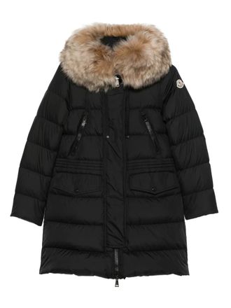Moncler Aphroti zip-fastening coat - women - Polyamide/Polyamide/Goose Down/Feather/Sheep Skin/Shearling - 2 - Black