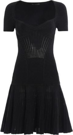 Alexander McQueen Black Wool Mini Dress Size S