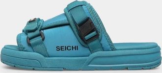 Seichi Mens Seichi Yoroi V2 Sandals Blue Adjustable Strap Slip On Slide HAWK057