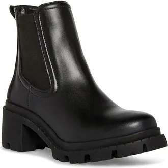 Steve Madden Zoltin Boots Womens Black Lug Sole Block Heel Bootie HTAT872